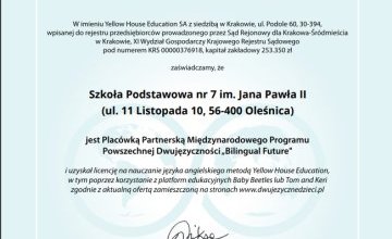 Międzynarodowy Program Powszechnej Dwujęzyczności  „Bilingual Future”
